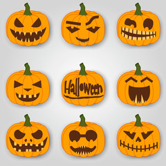 9 pumkin white backgraund