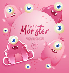 Colorful Cute  Monsters Set : Vector Illustration