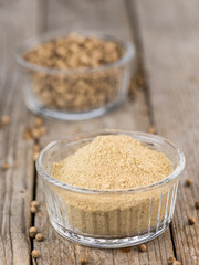 White Pepper on vintage wooden background