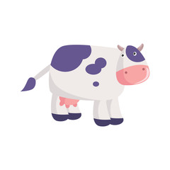 Cow Cartoon Vector Illustration