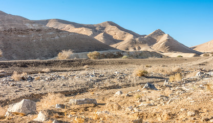Rock formations in  the Southern Israel Negev Desert
