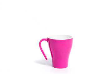 Ceramic cup Purple isolated on white background.Ceramic Mug Purple isolated on white background.pink ceramic cup isolated on white background.