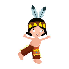Indian Boy Cartoon Vector Illustration