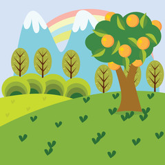 Fototapeta premium Park Cartoon Vector Illustration