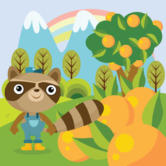 Orange Cartoon Vector Illustration