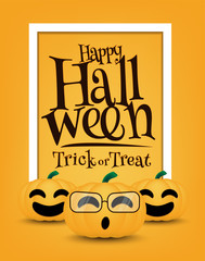 halloween concept, pumpkin monster vector design