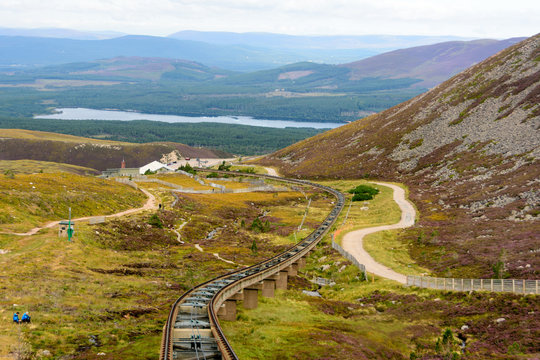 Funicular Train Tracks In Cairngorm National Park