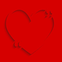 Vector Quote Red Heart. Bracket.