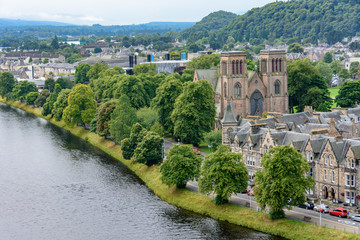 Fototapeta premium Inverness, Scotland, United Kingdom from above
