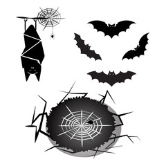 Created halloween bat and spider