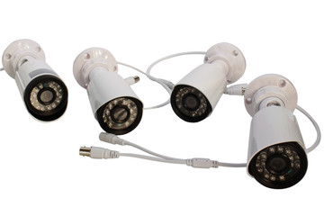 surveillance camera on a white background.