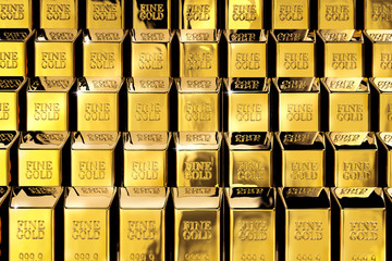 Gold bars, financial concept - 3D illustration