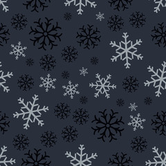 Naklejka na ściany i meble Snowflake simple seamless pattern. Abstract wallpaper, wrapping decoration. Symbol of winter, Merry Christmas holiday, Happy New Year celebration Vector illustration