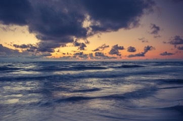 Fototapeta na wymiar Baltic seascape at sunset, Poland