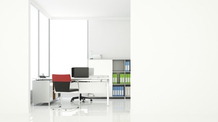 The interior office space wall decoration empty - 3D Rendering