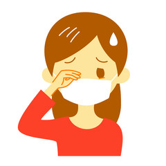 Obraz premium 花粉症の女性 目のかゆみ 