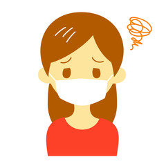 マスクの女性　悩み
