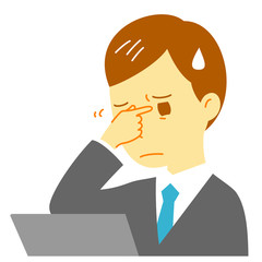 目の不調　疲れ目　老眼　パソコン　男性
