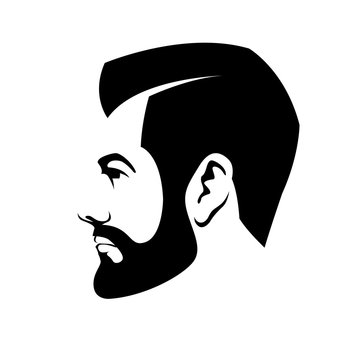 hipster head face vector illustration black silhouette