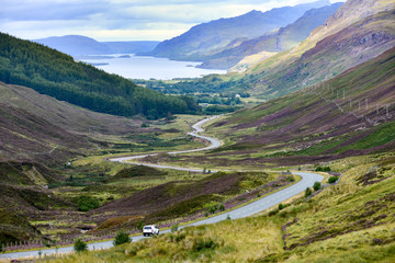 Loch Maree and valley in the Highlands of Scotland