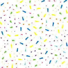 Festival seamless pattern with confetti. Repeating background, vector illustration 