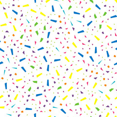 Fototapeta na wymiar Festival seamless pattern with confetti. Repeating background, vector illustration 