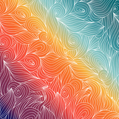 Seamless wave hand-drawn pattern, waves background