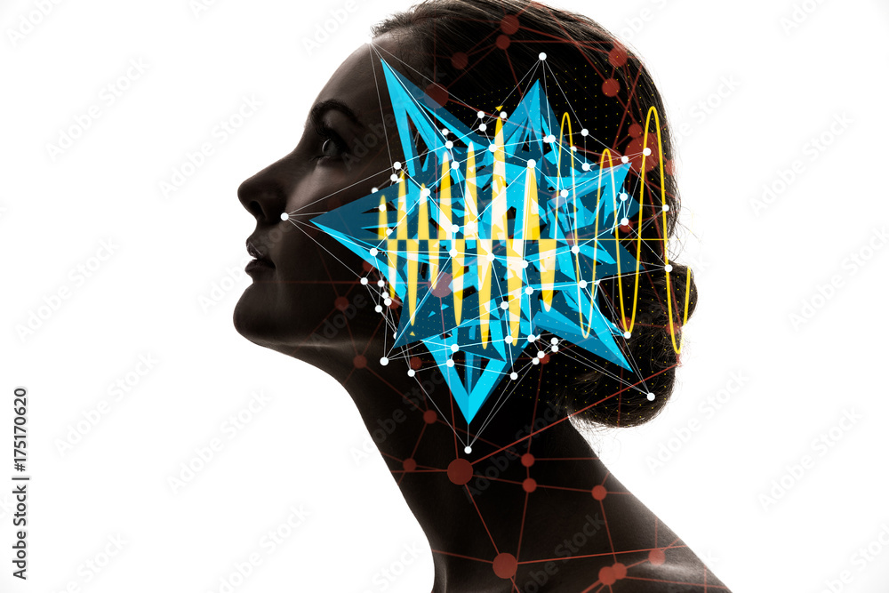 Aufkleber AI(Artificial Intelligence) concept. 3D rendering.