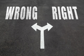 Fototapeta premium Wrong or right choice concept