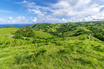 Fototapeta premium cloudy sky view at hill , Basco , Batanes