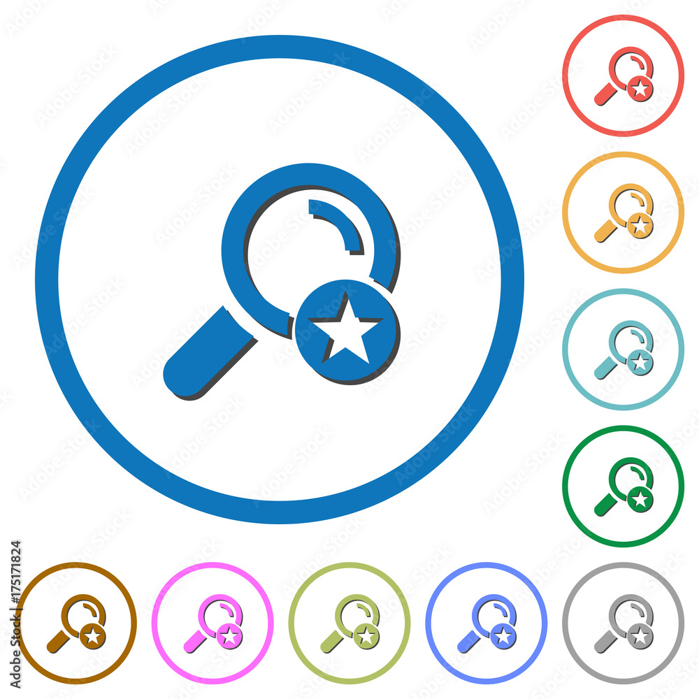 Poster mark search result icons with shadows and outlines