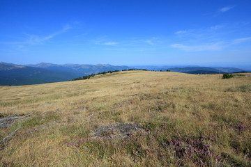 summer landscape in Pyrenees. Aude in Occitanie. South of France