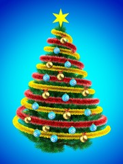 3d tinsel orange