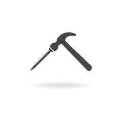 Hammer and nail icon 
