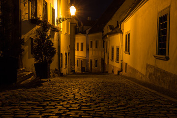 Naklejka premium Bratislava street at night