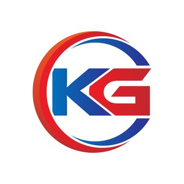 kg logo vector modern initial swoosh circle blue and red