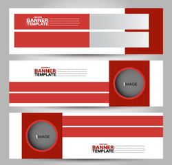 Banner template. Abstract background for design,  business, education, advertisement. Red color. Vector  illustration.