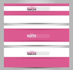 Banner template. Abstract background for design,  business, education, advertisement. Pink color. Vector  illustration.