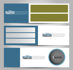 Banner template. Abstract background for design,  business, education, advertisement. Blue and green color. Vector  illustration.