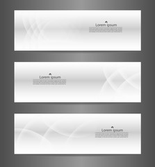 Set three gray abstract modern banner texture. Vector banner background for web banner design