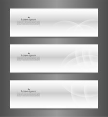 Naklejka premium Set three gray abstract modern banner texture. Vector banner background for web banner design