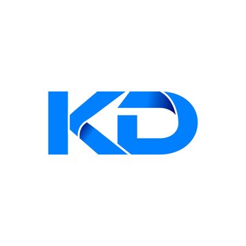 kd logo initial logo vector modern blue fold style