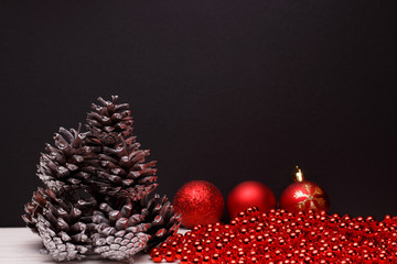 Christmas composition on a dark matte background