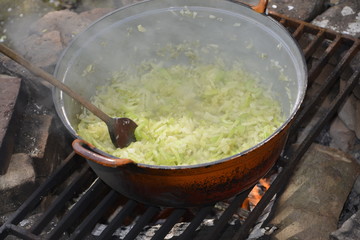 Fresh picked erath pear to make a delicious dish in the garden