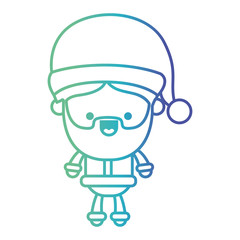 santa claus cartoon full body happiness expression on gradient color silhouette from blue to purple