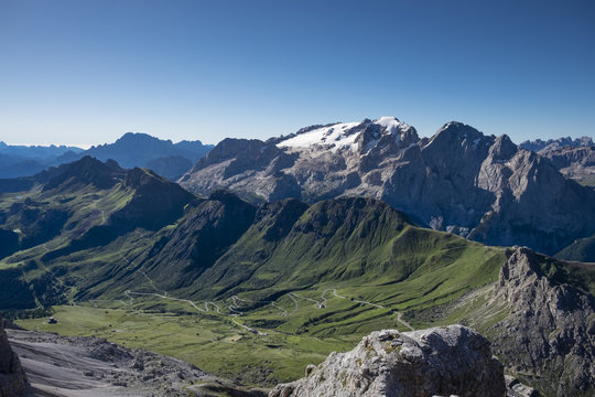 Italy, Trentino-Alto Adige, Trento district, Val di Fassa, Passo Pordoi