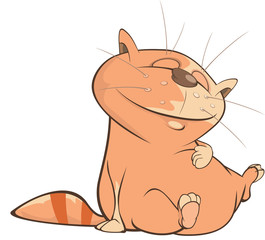  Illustration of a Cute Cat. Cartoon Character