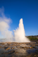 Eruption of the geyser in Iceland