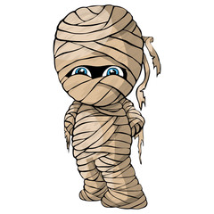 Vector isolated illustration of a merry mummy for Halloween