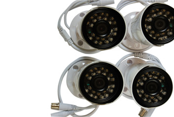 surveillance camera on a white background.